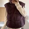 Fashion Winter Women Vests Stand Collar Thick Warm Sleeveless Parka Woman Loose Short Outerwear