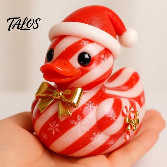 Christmas Themed Craft Decorations Duck Figurine, Resin Sculpture for Holiday Home Decor, Cute Decorative Figurines Desktop Ornaments with Festive