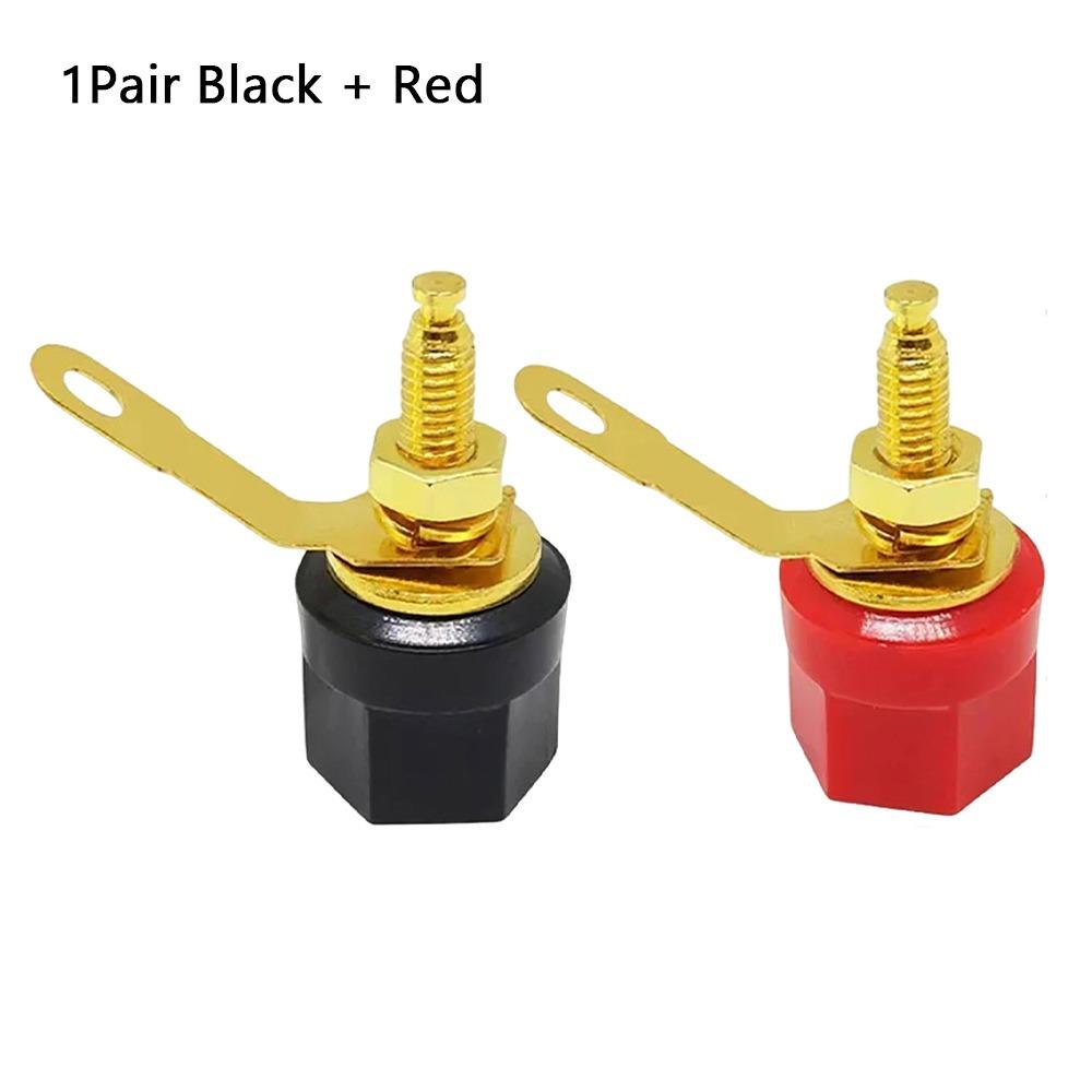 1Set Durable Gold Plated Speaker Binding Post 4mm Hex Head Banana Plug Socket Speaker Adapter Terminal Amplifier Video