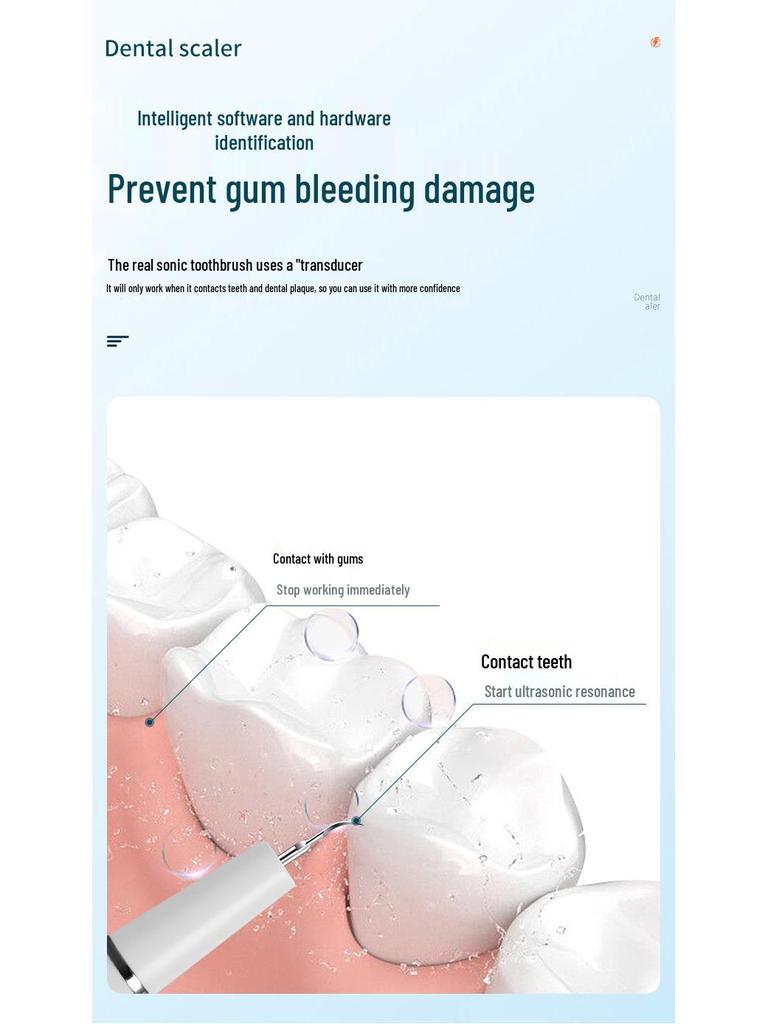 Portable Ultrasonic Electric Tooth Cleaner - Tartar & Plaque Remover, Teeth Whitening Device