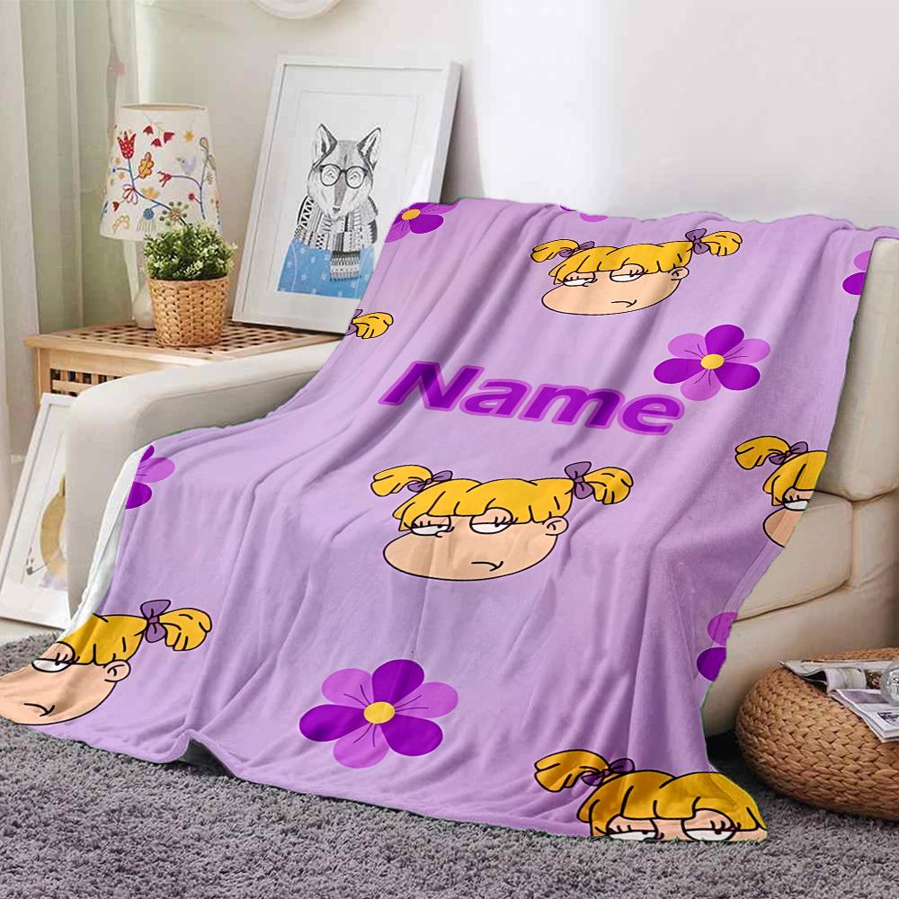 Custom Name Rugrats Theme Printed Blanket - Perfect for Couch, Bed, Travel & Outdoor Use | Machine Washable, Cozy & Durable.