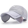 Unisex Summer Mesh Cap with Extended Telescopic Brim for Outdoor Sun Protection