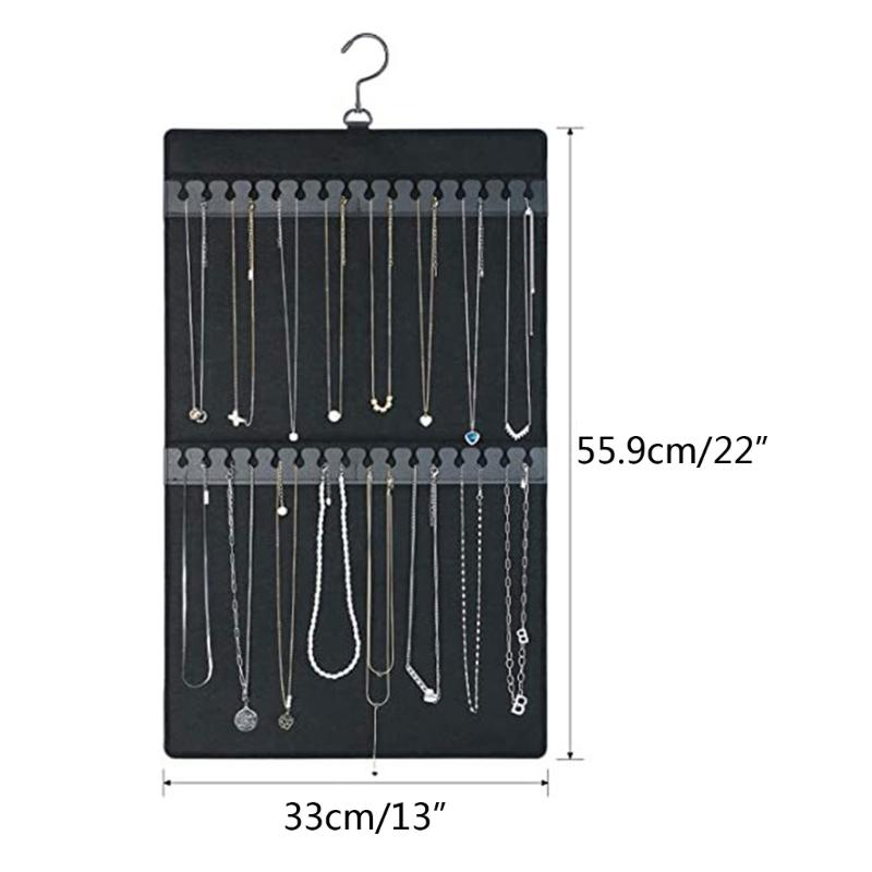 Hanging Jewelry Organizers, Felt Pocket Storage Rack for Necklaces,Bracelets,Earrings and Rings Stylish and Functional