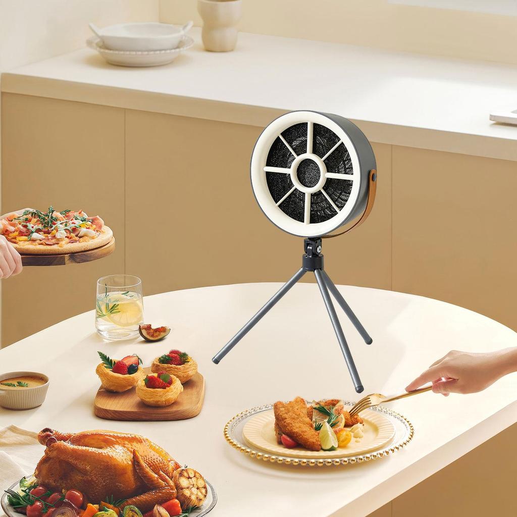 Desktop Range Hood Multi Filtration Kitchen Fan Portable Smoke Extractor with 3 Speeds for Small Place Camping Dorm