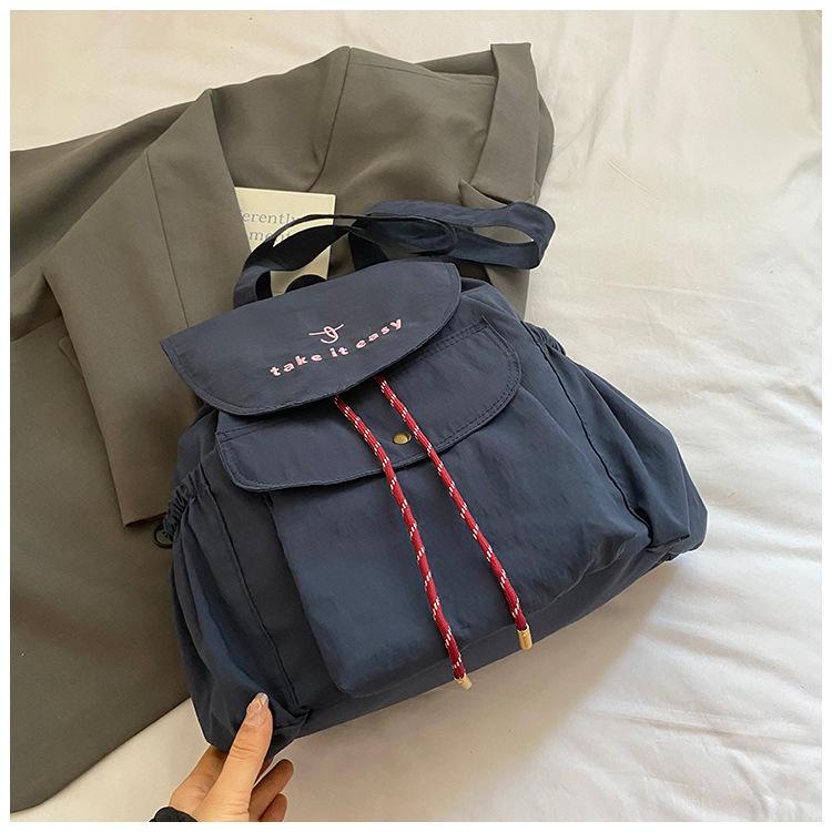 Backpack Bag Women's 2025 New Summer Korean Niche Foreign Style College Style Large Capacity Casual Canvas Schoolbag