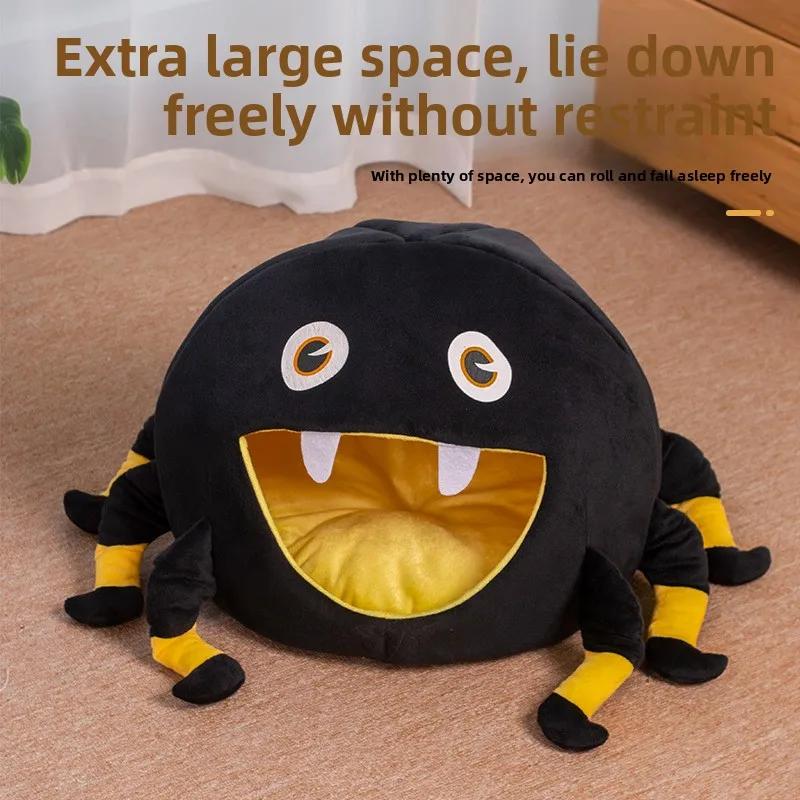 Halloween Spider Cat's House Cute Semi-closed Bed Cats Warm Safe Comfortable Pet House for Cats Kitten Dog's Nest Pet Supplies