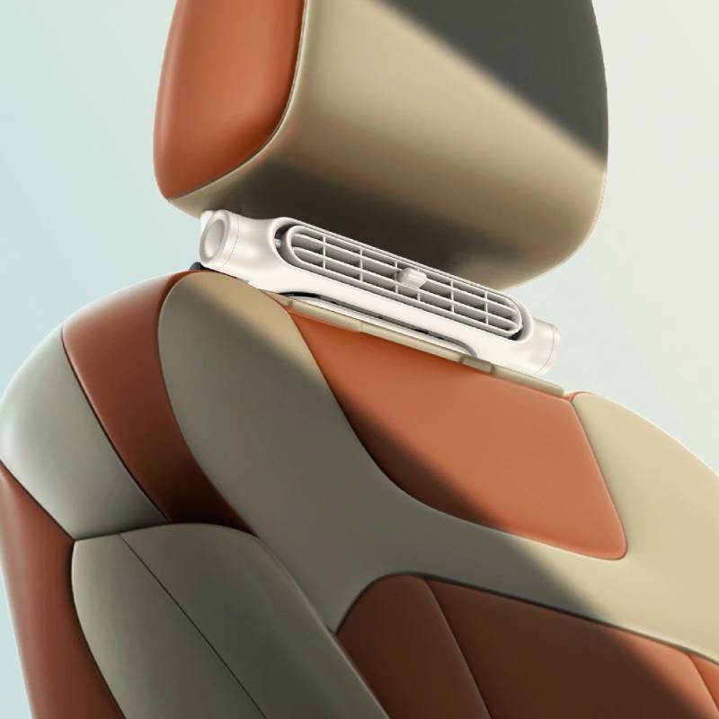 Usb Car Seat Fan With Double Turbine Quiet Noleaf Ventilation For Travel Comfort