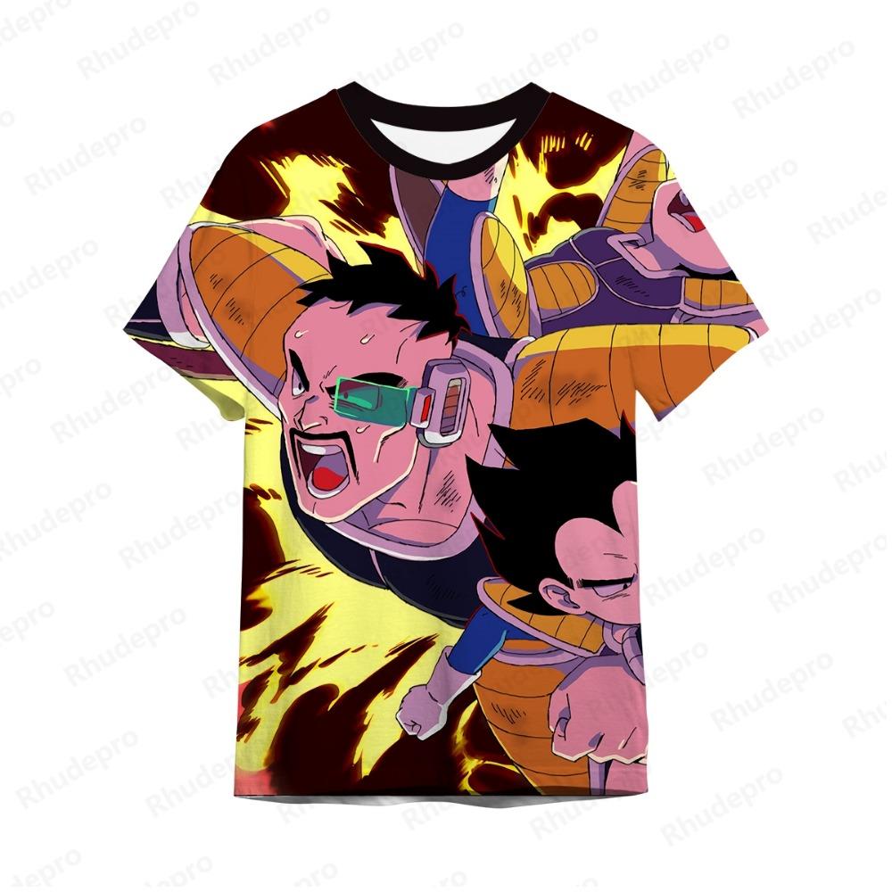 Herren 3D-gedruckt Cartoon Anime Dragon Ball Sommer Harajuku Goku Kleidung Super Saiya Kurzarm