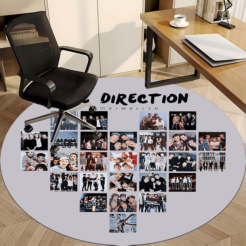 1pz Tappeto Rotondo Ufficio One Direction, Tappetino da Interno Adatto per Ufficio, Sotto Sedie da Ufficio Camera da Letto Soggiorno Decorazioni per la Casa, Decorazione Stanza