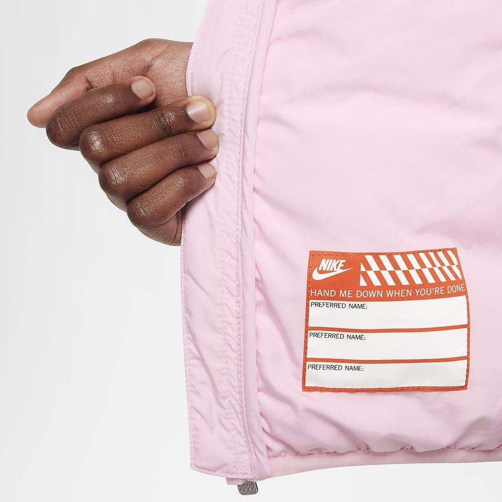 Nike Daunenjacke mit Kapuze und Reißverschluss Langarm Kinderjacken Schaumrosa HQ7186-663