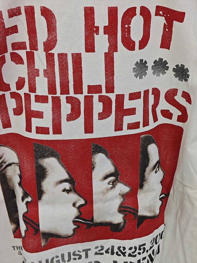 Men's Vintage Distressed Red Hot Chili Peppers Abstract Pattern T-Shirt