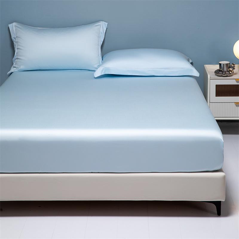 Four Seasons Tencel Fitted Sheet: Breathable, Cooling Nude Mattress Protector for Single/Double Beds.