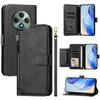 Wallet Phone Case for OPPO Reno 12F with Zipper Card Holder, Detachable Strap, Kickstand, Magnetic Closure