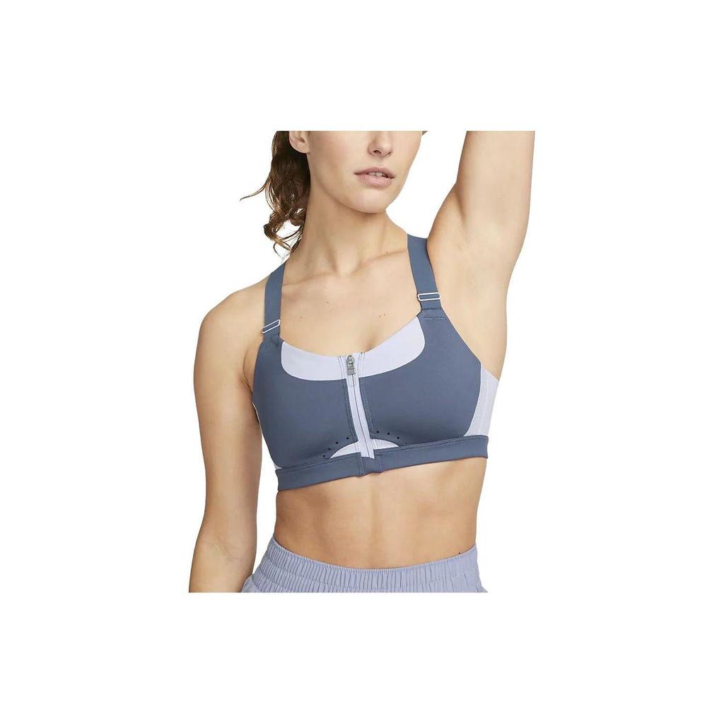 Nike Alpha Zippered Sport-BH Damen Unterwäsche Finn-Blau DD0437-491