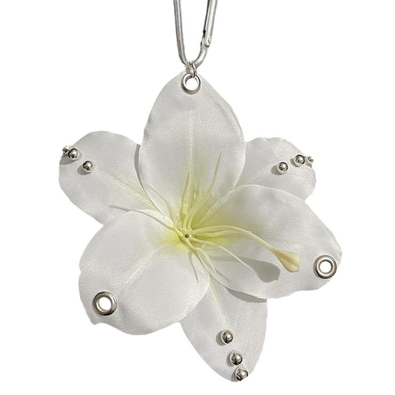 Стильный брелок-подвеска Цветок для сумки, брелок, подвеска для мобильного телефона, текстура сплава, подвеска для ключей и сумки белый