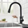 Black Kitchen Faucets with Pull Down Sprayer Kitchen Sink Faucet with Pull Out Sprayer Single Hole Deck Mount Single Handle Stainless Steel Grifos De