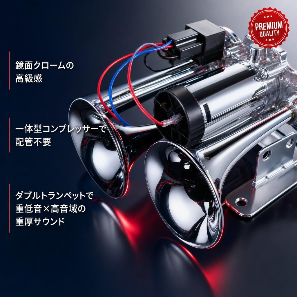 Hyack Air Horn, High-Volume Air Horn, Yankee-Style Horn, Car Horn, Bear-Repellent Horn, Dolce (24V Black)
