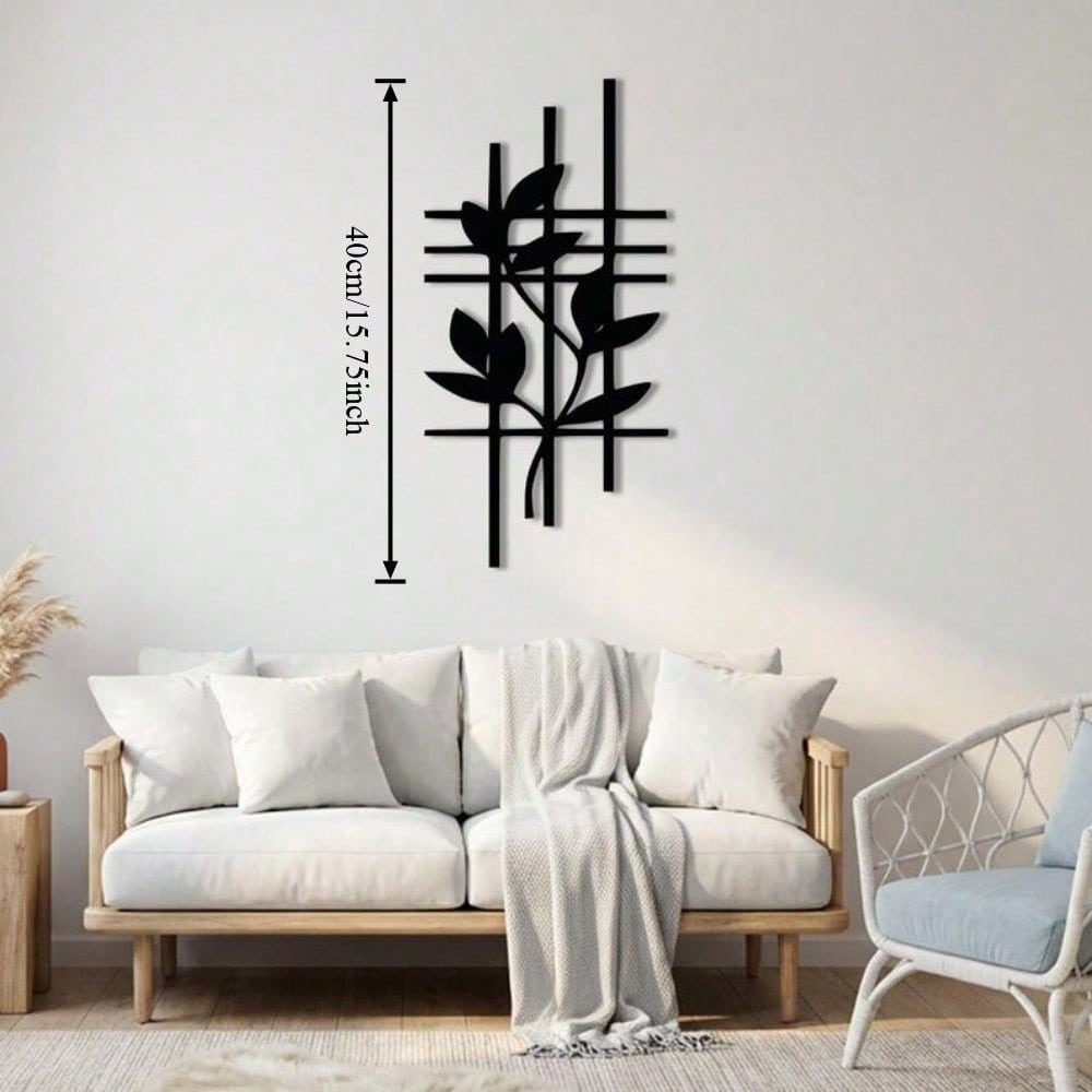 Minimalist Geometric Metal Leaf Wall Art, Rotating Hanging Sculpture for Modern Home