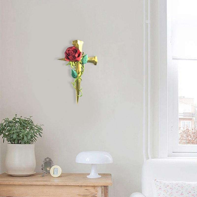 Rose Skull Crossed Mold Valentines Semi-stereoscopic Silicone Molds Epoxy Casting Mould for Wall Hanging Decor DIY Craft