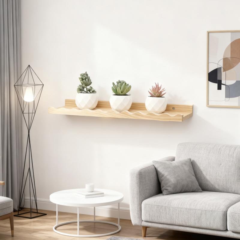 Drewniana Półka Ścienna w Stylu Boho, Pływająca Półka z Naturalnego Drewna Sosnowego, z Falistym Brzegiem, Do Pokoju Dziecięcego, Pokoju Dzieci, Lub Dekoracji Domu, Nordycka
