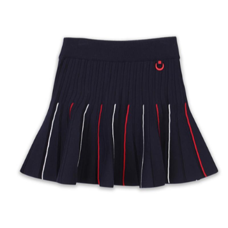 Onoff Women S Pleated Knit Skirt With Inner Navy Of4042la