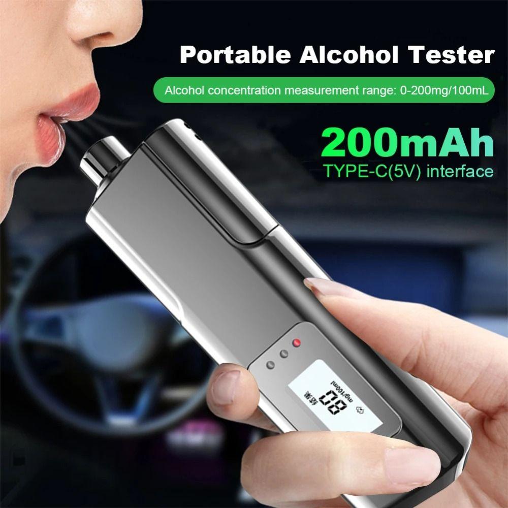 LED Digital Display Breathalyzer Analyzer Non-Touching Portable Blow Breathalyzer  Universal