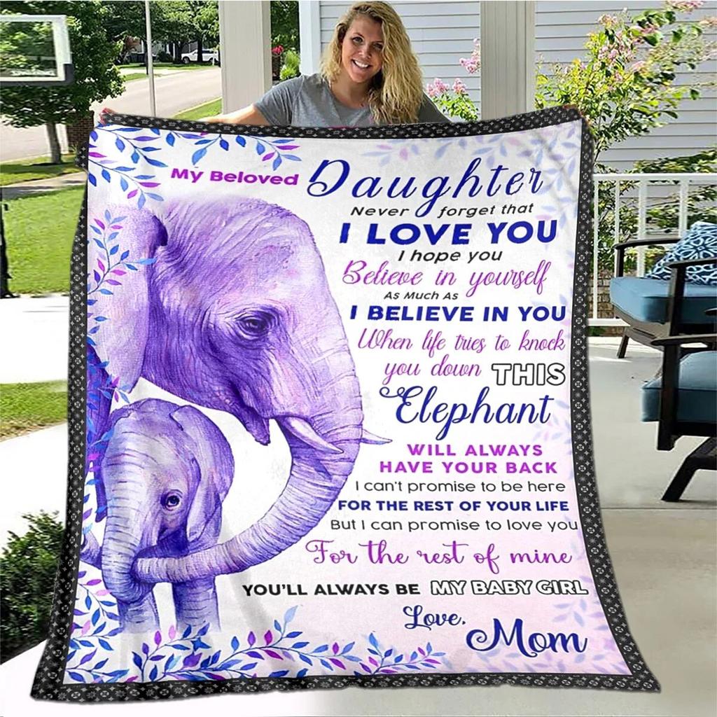 Personalized Blanket Dad Mom To Daughter Blanket  Lion Wolf Tiger Blanket  Sofa Bed Blanket From Family