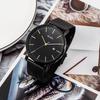 BUREI Men's Analog Quartz Watch with Date Display, Waterproof, Popular, Simple, Stylish, Milanese Mesh Strap, Perfect for Commuting (Gold, Black, Stai