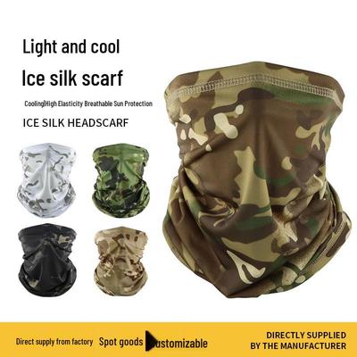 Camo Ice Silk Neck Gaiter: Multifunctional Headband & Quick-Dry Sun Protection Face Towel