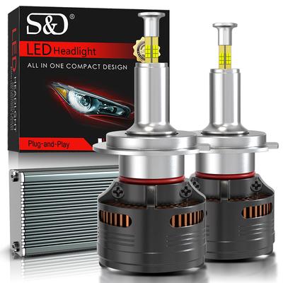 2Pcs 30000LM 4 Sides Canbus H7 Led CSP Car Headlight Bulbs 120W 360 Turbo H11 H4 H1 HB3 9005 HB4 9006 Copper Tube Mini Lamp Auto Headlamp 6500K White