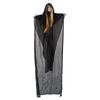 Motorized Halloween Hanging Figurine, Sound-Responsive Black-Robed Decoration with Up-and-Down Travel and Lateral Rocking for Parties