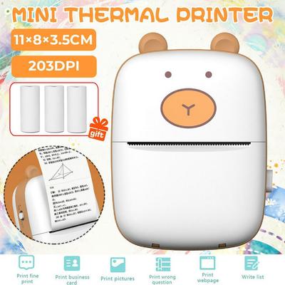 A6 Papier Mini Tragbar Bluetooth Kabellos Foto Drucker Tasche Papier Thermodrucker USB Aufladung braun+weiß Neu