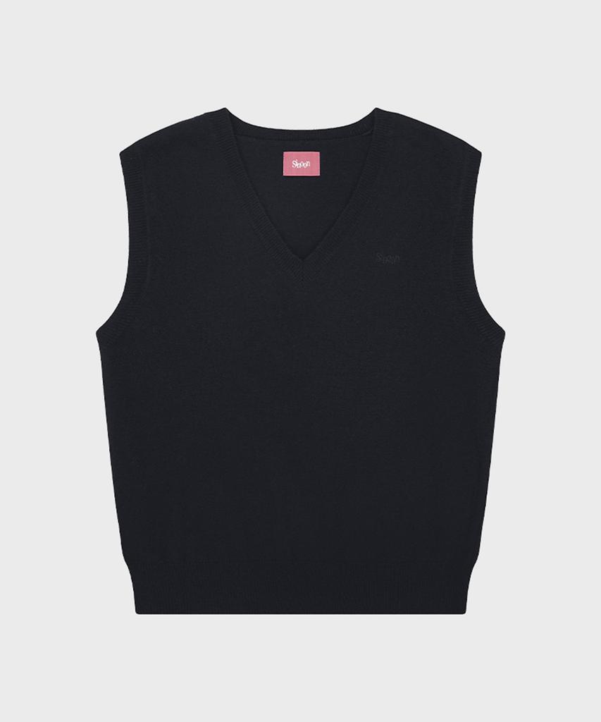 SINOON Sinoon Plain Knit Vest (Navy)