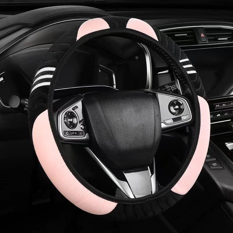 Cartoon Monster Plush Car Steering Wheel Cover - Cute & Creative Design