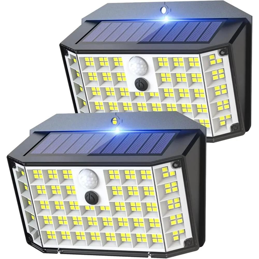 Solar Outdoor Lights 176 LED Solar Powered Motion Sensor Flood Lights IP65 Waterproof 3 Modes Wall Lamp For Outside Porch Yard