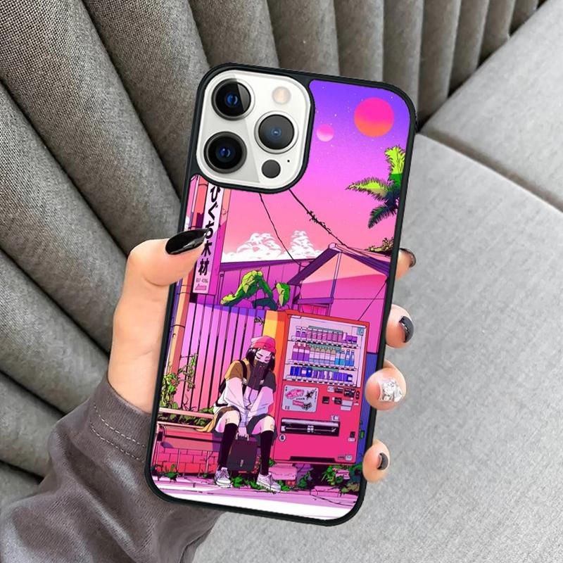 Vaporwave Art Phone Case For iPhone 17 Air 16 16e 15 13 14 Pro Max 11 12 Plus 2022 MAX Shell Cover coque