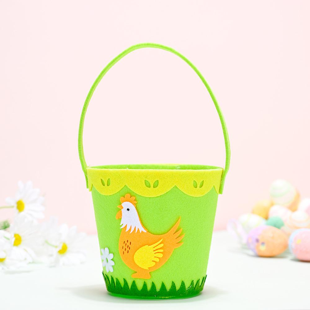 Easter Tote Bag High-Quality Rabbit Egg Chicken Tote Easter Felt Basket Charming Colorful Snack Bag For Spring Parties Home