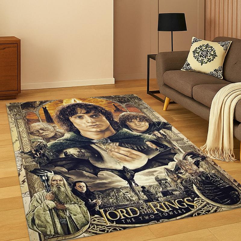

Movie L-Lord of The Rings H-Hobbit Carpet Rug for Bedroom Living Room Sofa Playroom Doormat Home Decor,Kid Area Rug Non-slip 40x60cm