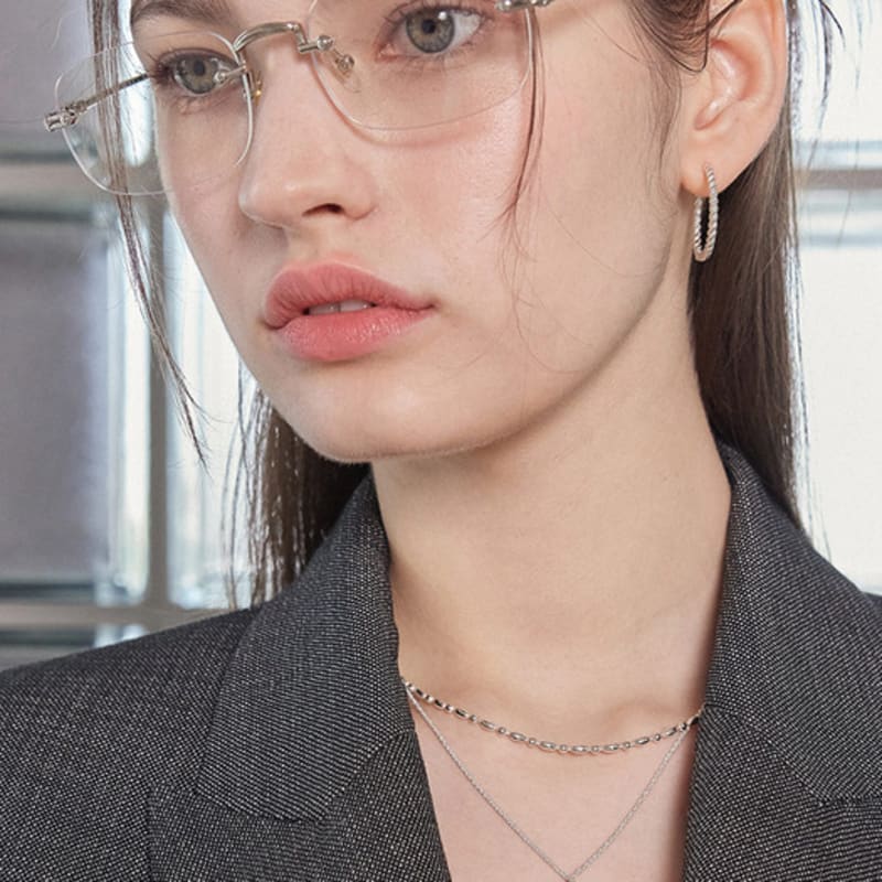 

J.Lauren Coin Ball Ball Blow Short Silver Necklace N01185 single type