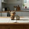 Hochlandrinder-Ornamente Figur, Kaffeestatue aus Harz für Bauernhaus-Heimdekoration, Künstlerische Einweihungsgeschenke Tischdekoration im Landhausstil