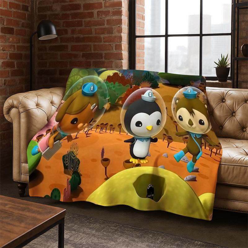 The Octonauts Barnacles Cute Cartoon Flannel Blanket Soft Warm Blanket Throw Blanket for Bedroom Living Room Bed Travel Kids