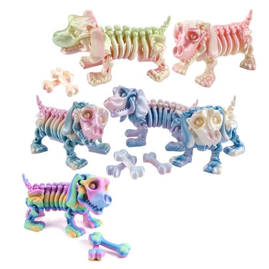 

Напечатанный на 3D-принтере артикулированный скелет таксы, коллекционная фигурка скелета собаки