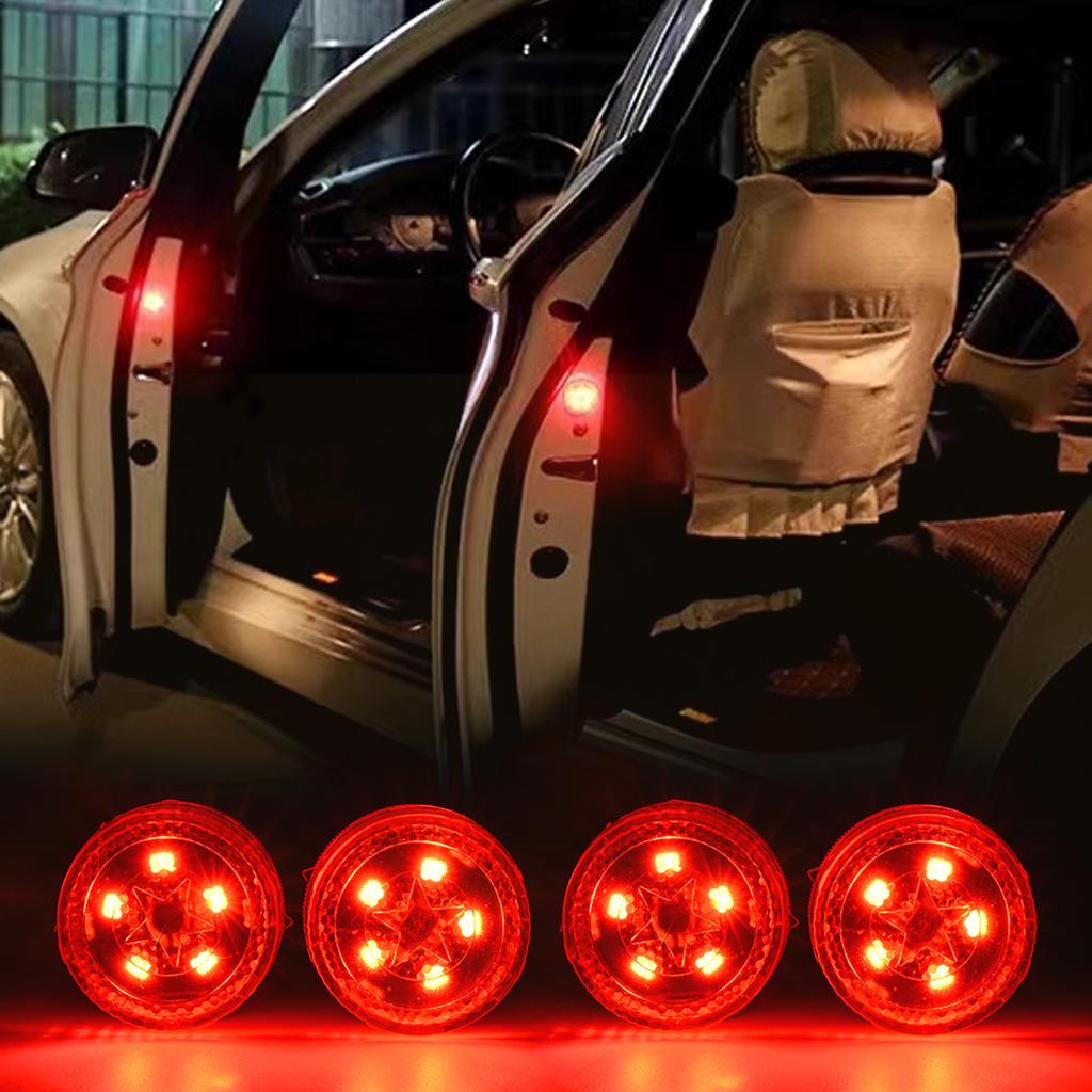 Drahtlose LED-Warnleuchten für Autotüren, runde Sicherheitsleuchten, Blitzlichter, Auffahrunfall-Notlicht, Autozubehör