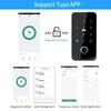 Tuya Bluetooth Backlit Touch Access Control Keypad IP65 Waterproof RFID 13.56MHz Keyboard Biometric Fingerprint Door Opener