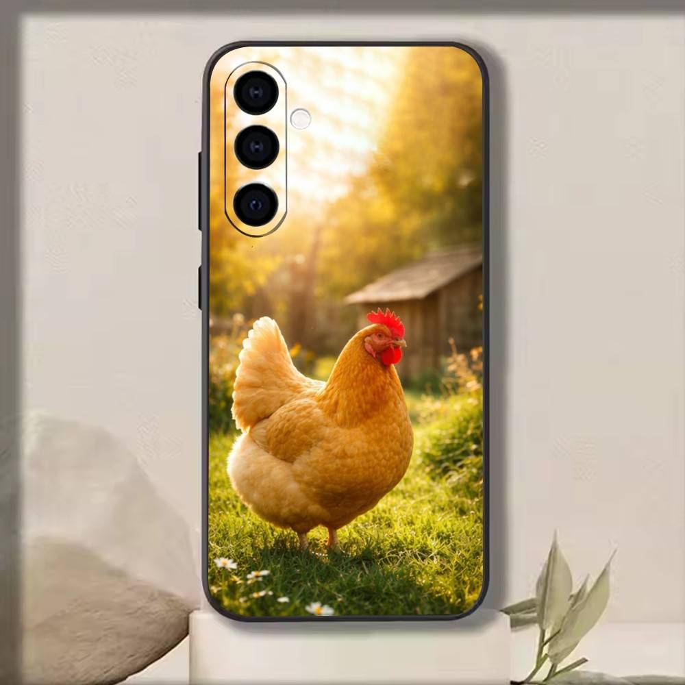 Chicken222 Phone Case Black Silicone Soft For Samsung Galaxy A73,A72,A71,A70,A53,A52,A51