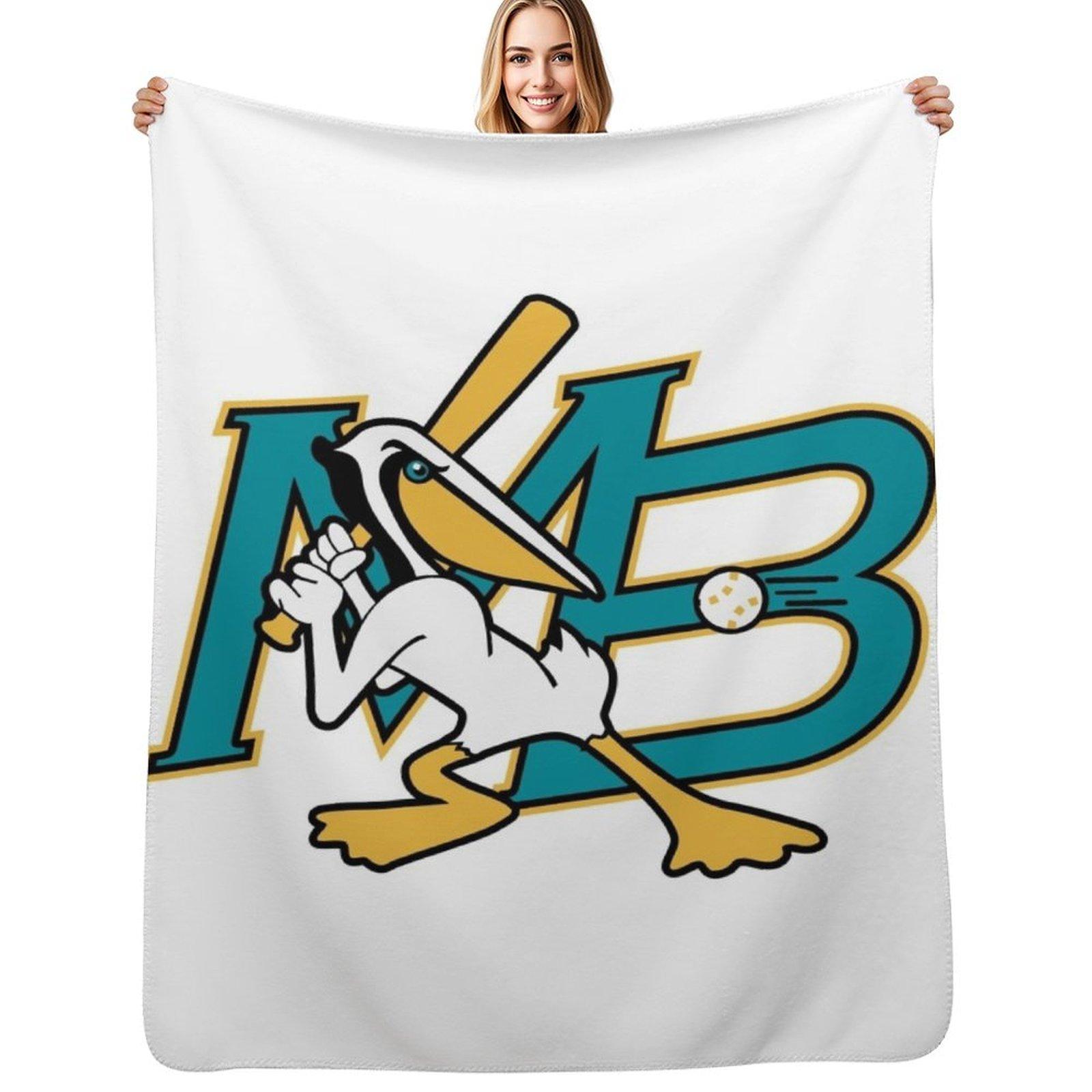 Myrtle Beach Pelicans team Throw Blanket Cozy Sofa Blanket for TV Watching Napping 102x76cm(40x30in)