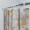 Luxuriöses Marmor Duschvorhang-Set Weiß Gold Schwarz Grau Badezimmerdeko Wasserdruck Wasserdichte Badematte Taschentuch-Aufbewahrungsbox