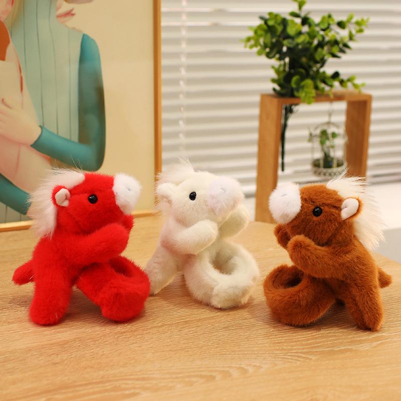 Cute pony snapping ring plush toy doll pony doll children's company soothing doll