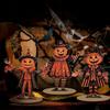 3Pcs Wooden Pumpkin Man Tabletop Decor 2D Flat Halloween Table Statue  Home Decoration