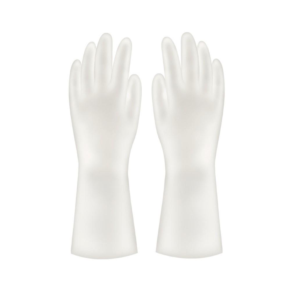 

Life House Водонепроницаемые многоразовые кухонные перчатки для мытья посуды Защитные резиновые бытовые чистящие перчатки L Pure White